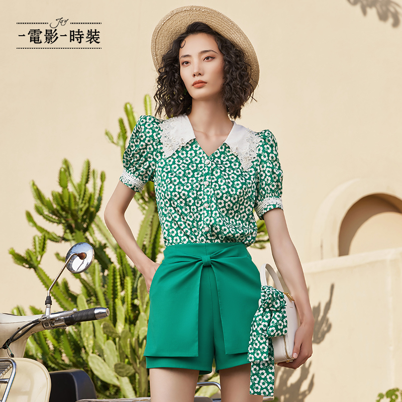 【蜜思仝】一电影一时装印花时尚气质显瘦衬衫FCBS126636