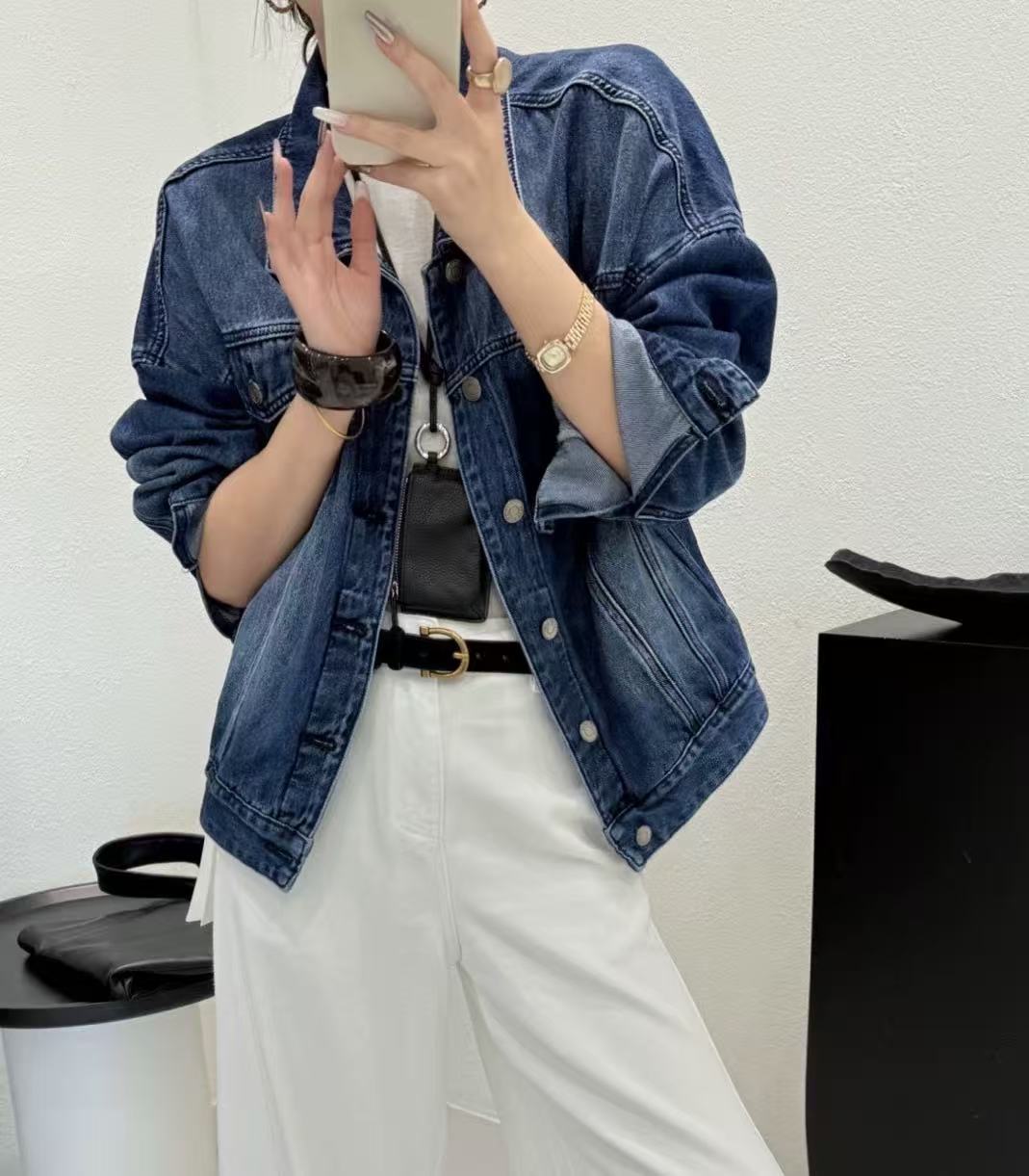 【小胖家】9050早秋款复古做旧牛仔外套