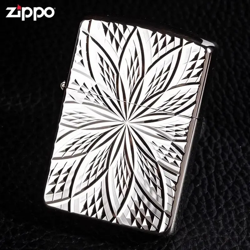 ZIPPO/之宝日版原版钻石刀刻银色枪花官方正品火机送人款 -RBX1H1