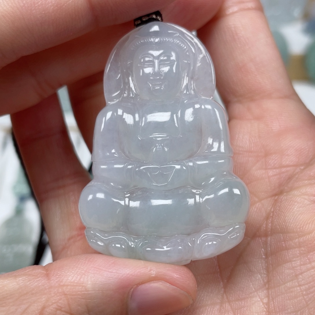 翡翠颈饰未镶嵌天然翡翠A货观音1号