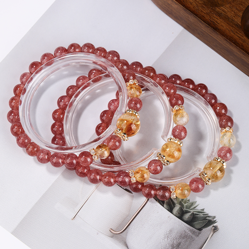 硕夏【双向奔赴】天然草莓晶7-8mm设计款手链多样性发其一WW71