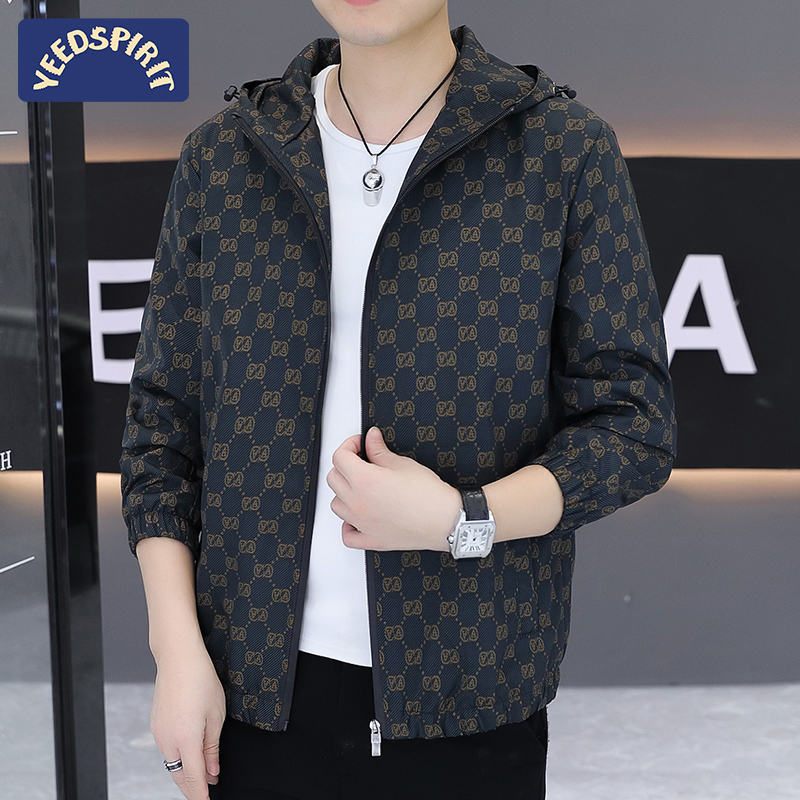 颐盾时尚休闲男连帽男装夹克绅士防风春秋百搭运动外套大码上衣潮