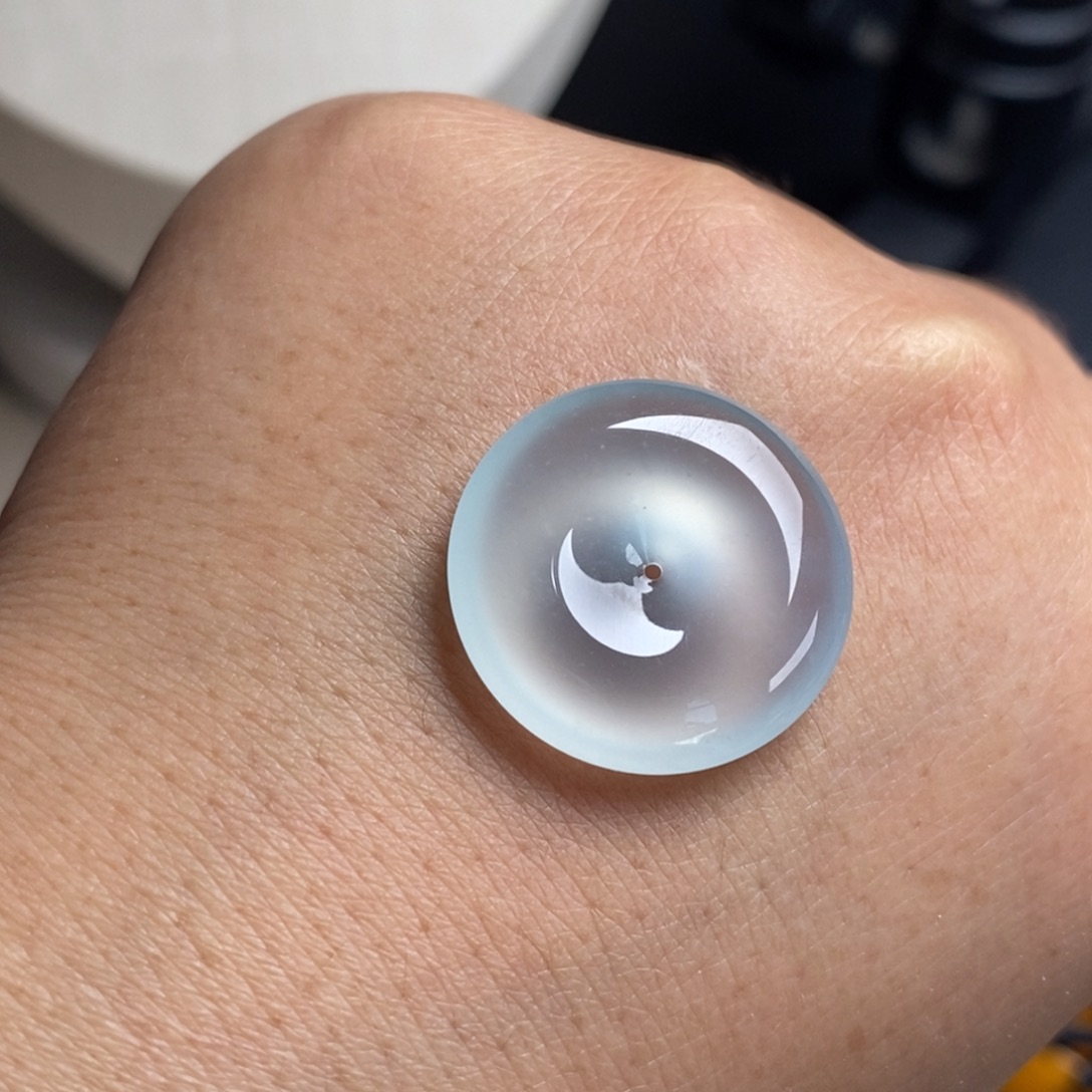 翡翠未镶嵌颈饰冰透水润起光底子干净淡晴底平安扣吊坠