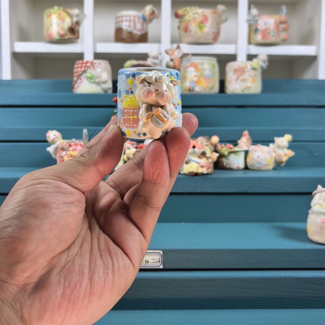 小羊 圣诞 手绘多肉花