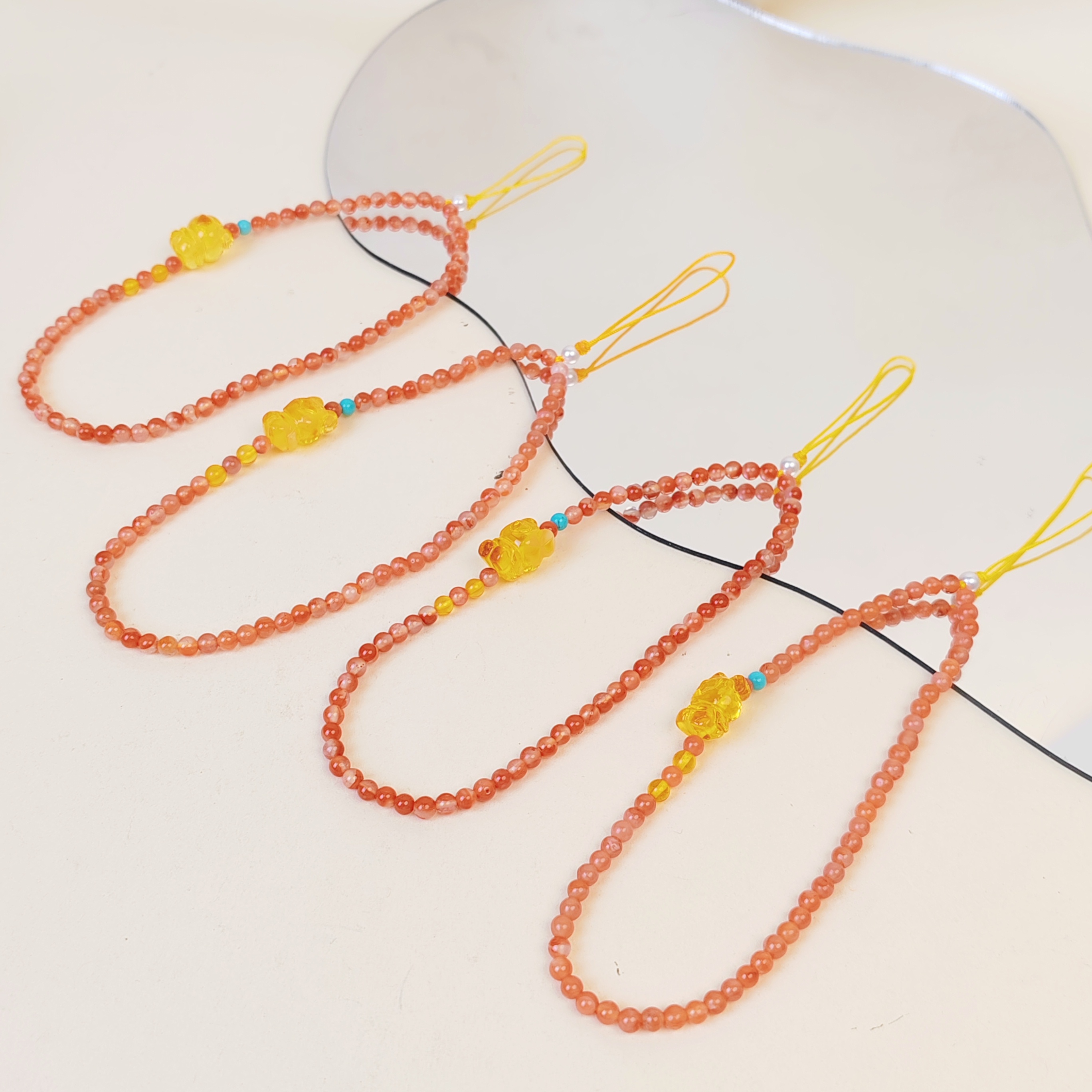 天然南红蜜蜡小熊挂件（多样性发其一）