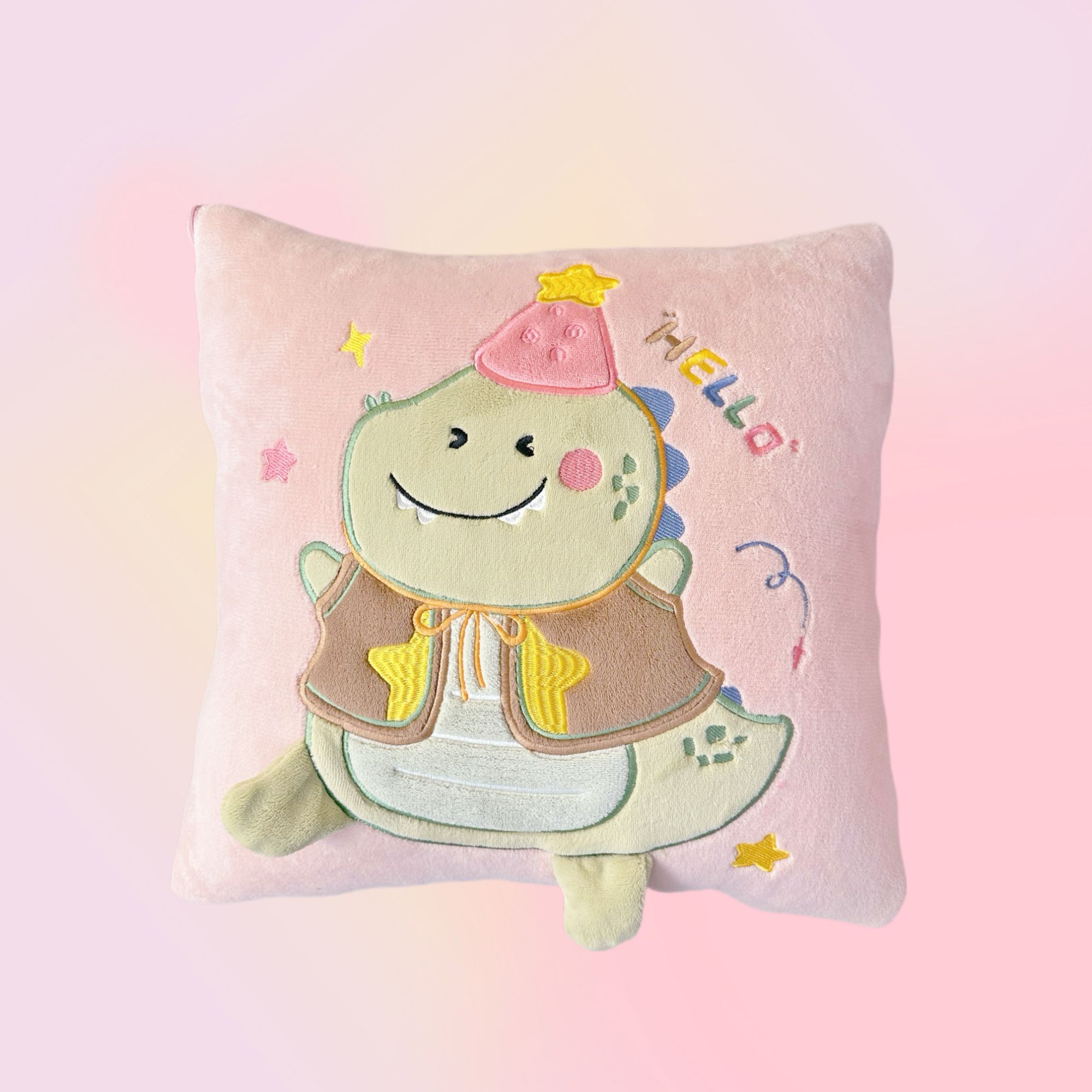 限 【小恐龙牛奶绒粉色小号】加厚多功能抱枕被车载两用冬被