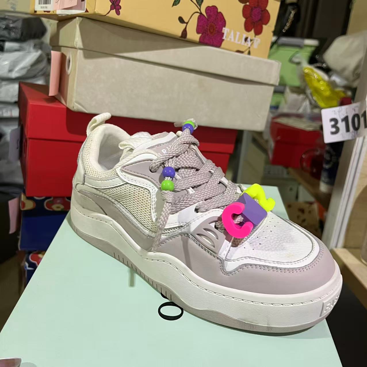 B-43新款彩色厚底板鞋8002