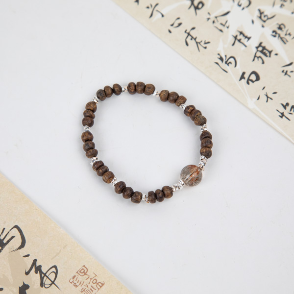 沉香【黑伽罗】海南莺歌绿奇楠·单圈随形沉香手串（多样性发一）