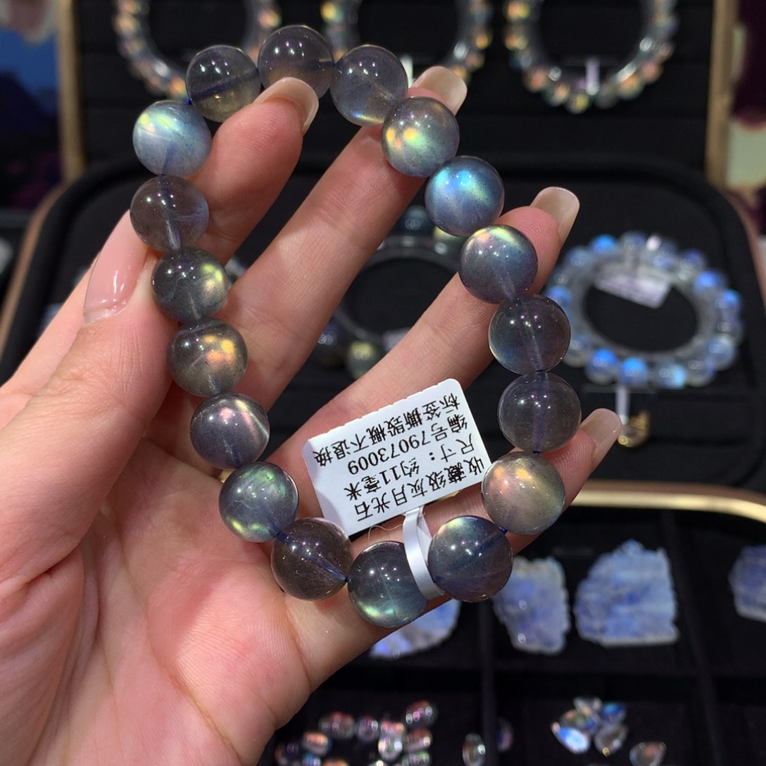 拉长石手链11未镶嵌?****莹