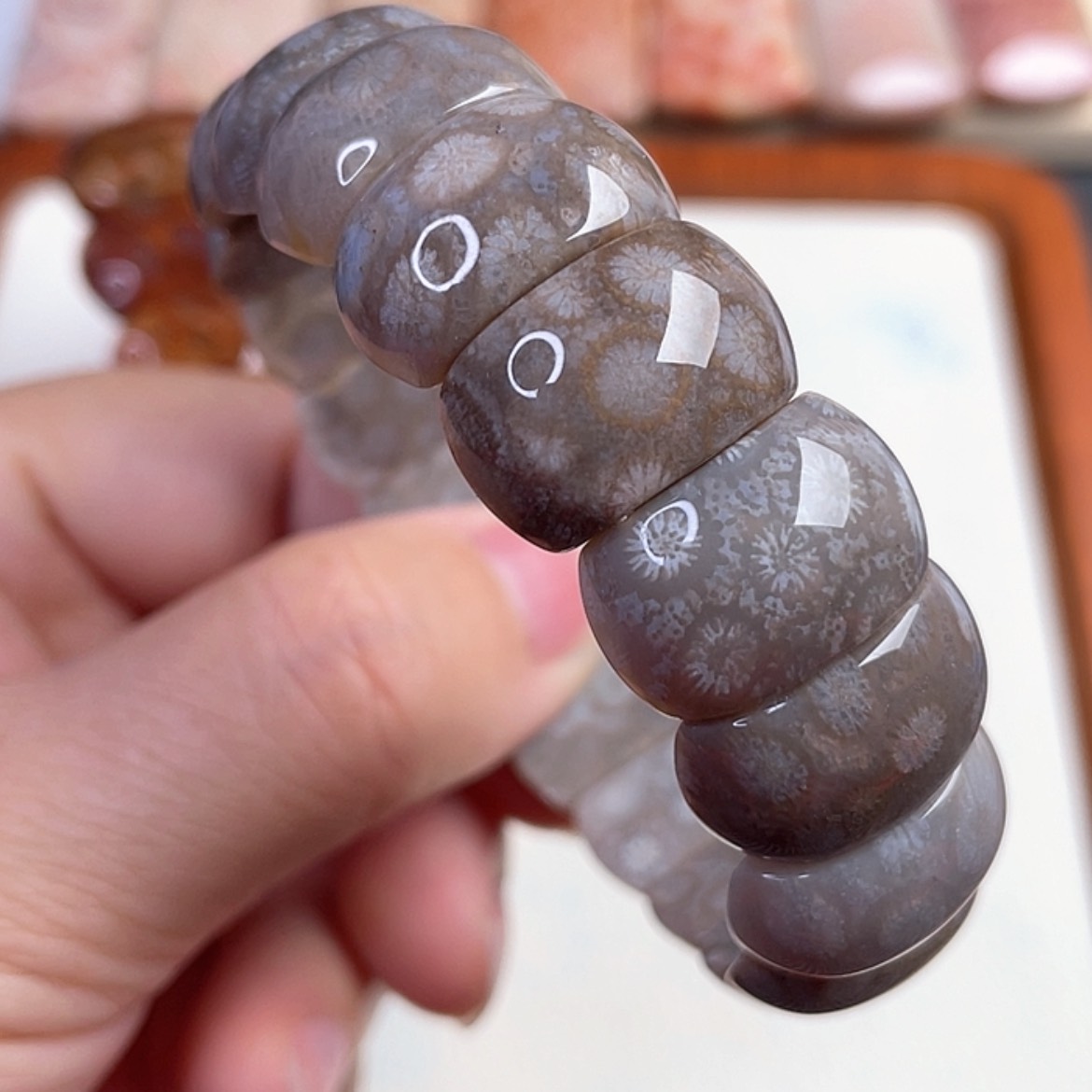 【闪购商品】硅化玉手链未镶嵌