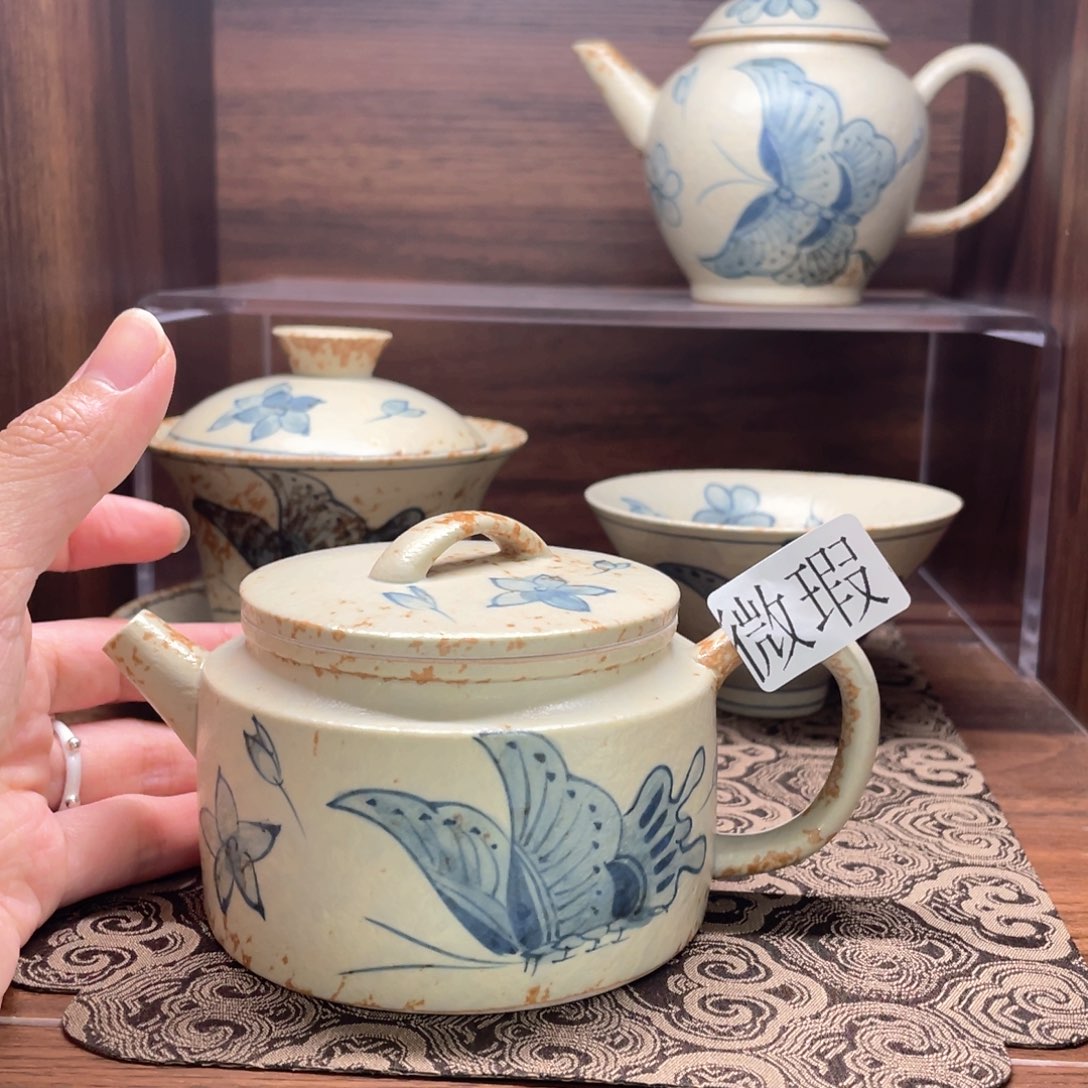 纯手绘釉下彩微瑕