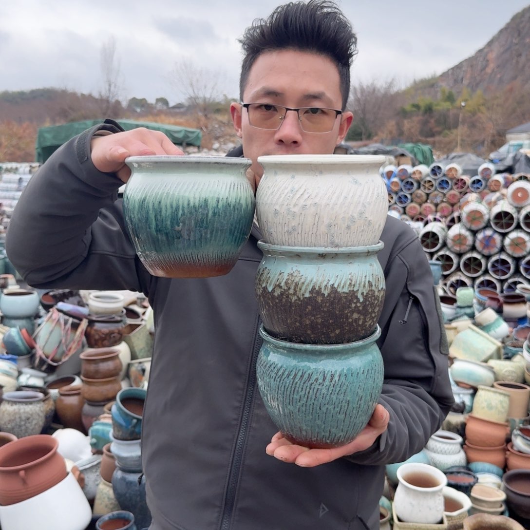 紫砂花盆口14高14（四个罐沈