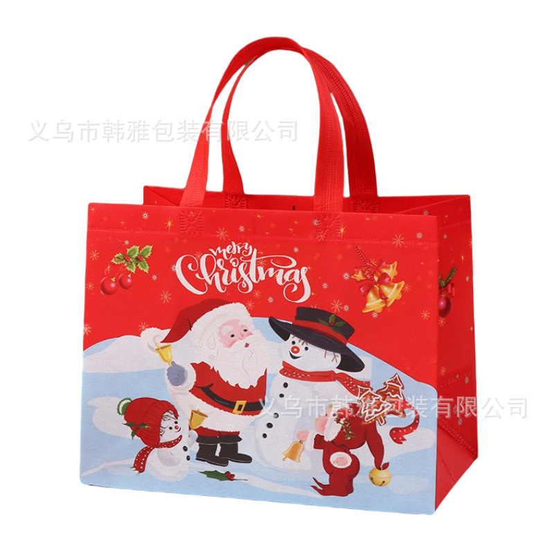 覆膜圣诞节无纺布袋购物袋礼品袋手提袋子