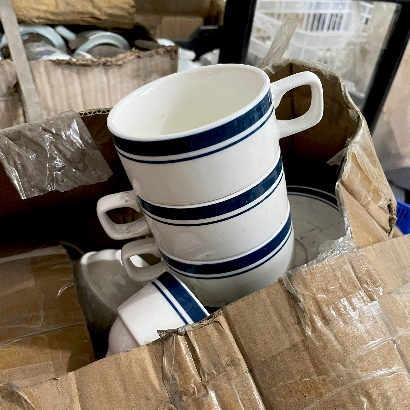 微瑕  强化瓷咖啡杯纯色简约欧式单手柄国营四厂库存出口尾货