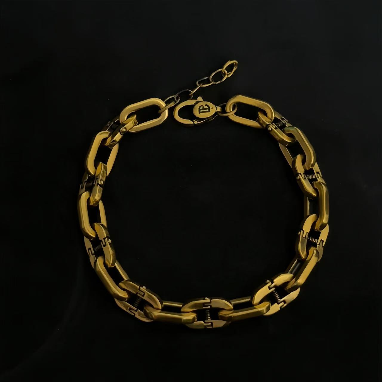 【足金999机械风手链*项链】黑金手链#精品黑金工艺#时尚饰品复古