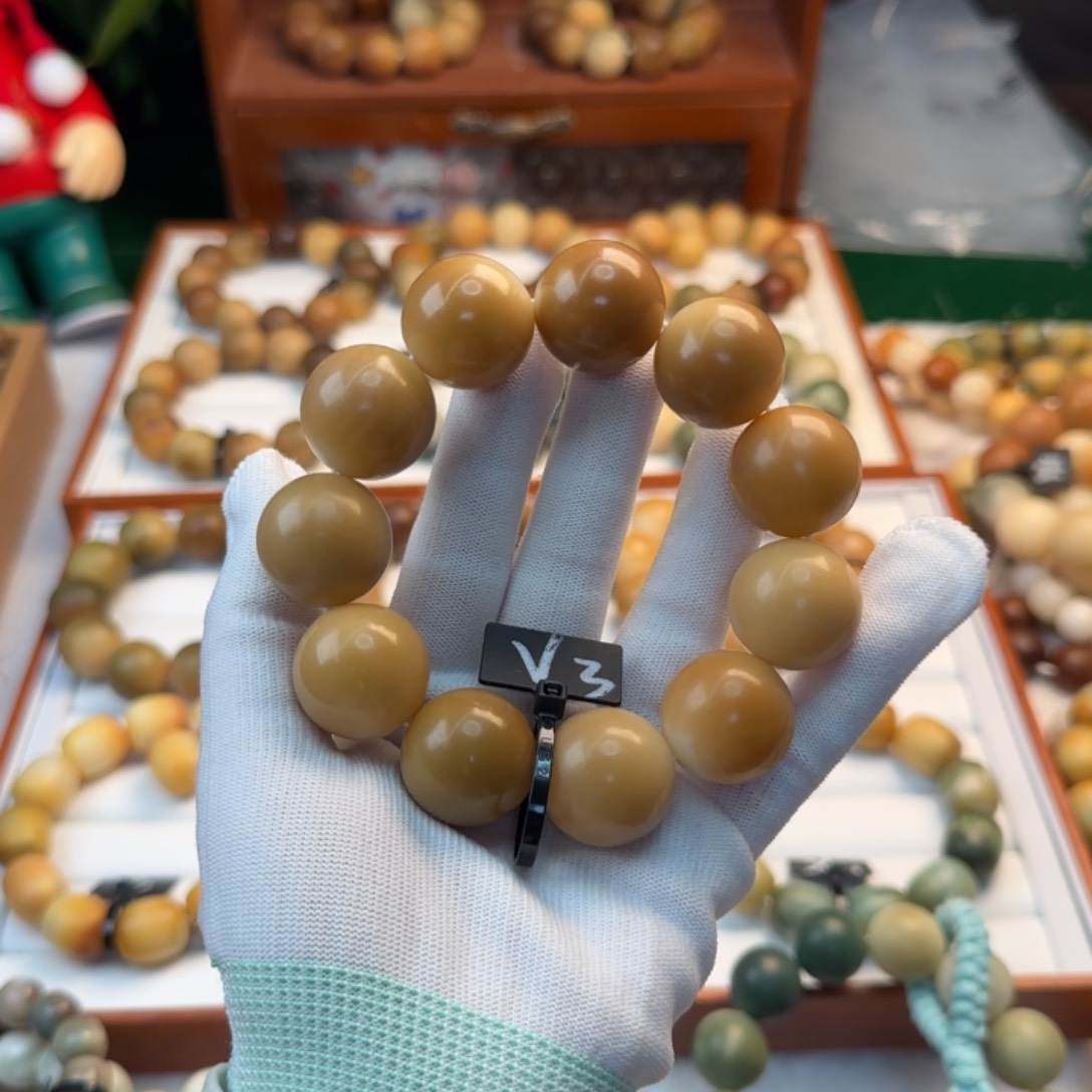 菩提根/象牙果手串卡23圆珠干磨微瑕3