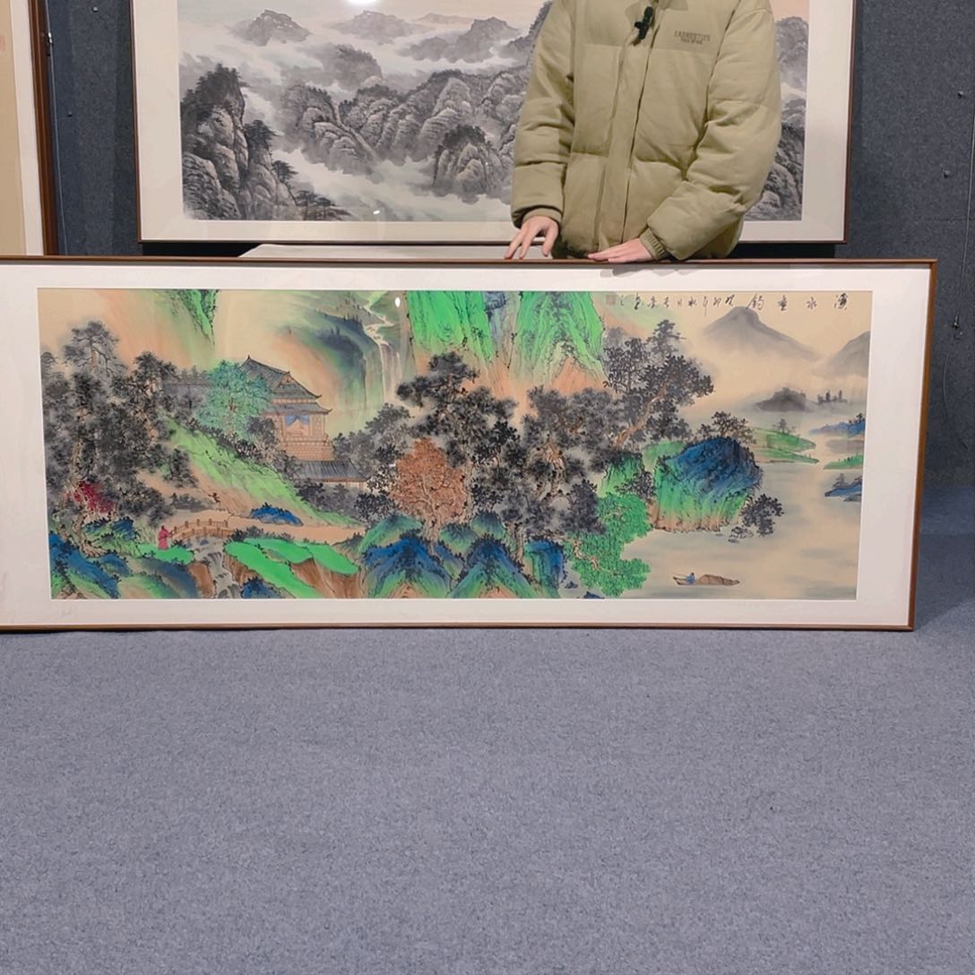 国画手绘作品带框