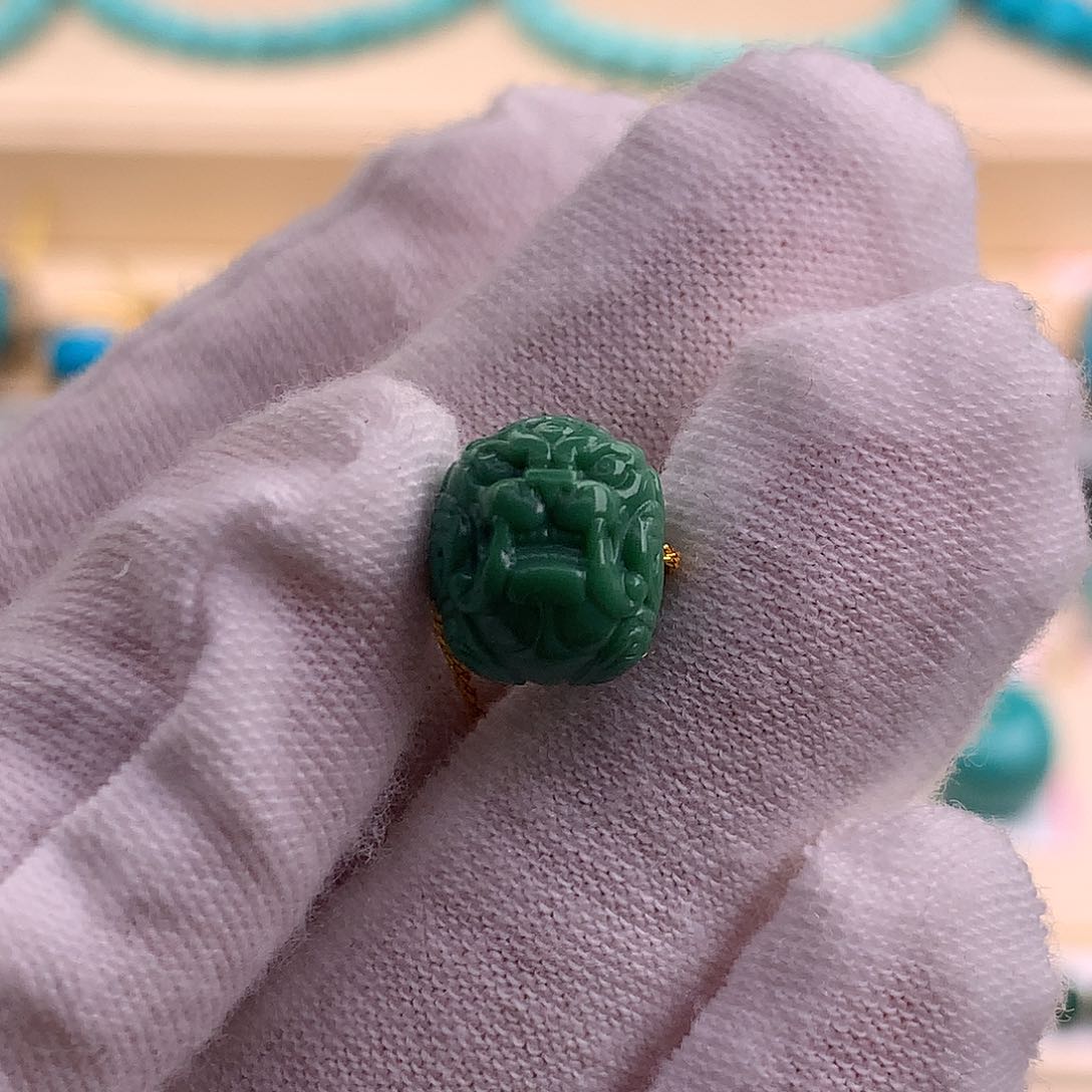 绿松石珠宝奇石未镶嵌10.6×9.3