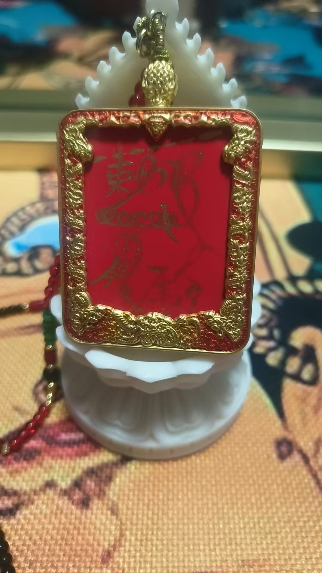吊坠925银皮 财神咒进财唐卡项链吊坠