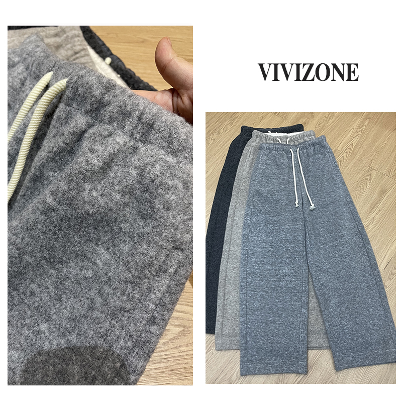 小vi推荐 【ROW】澳毛拉绒香蕉阔腿裤女秋冬高腰显瘦百搭休闲弯刀裤