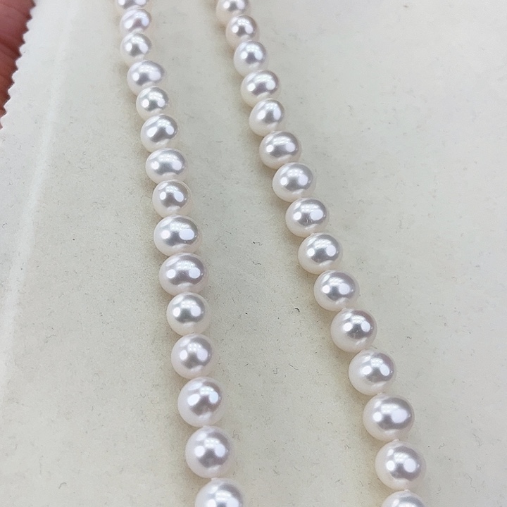 淡水珍珠颈饰银S925镶嵌卡9.10极光白炫彩