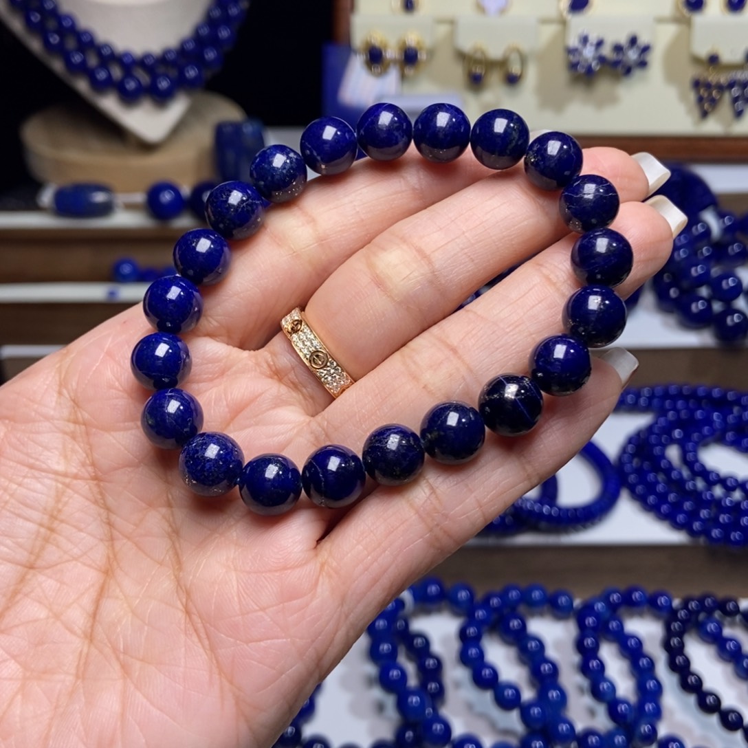 ****）青金石未镶嵌老矿 黑加仑 8.8mm（微瑕）