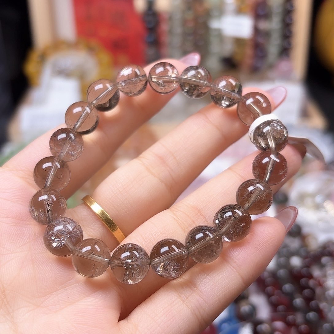 水晶手链未镶嵌茶阿塞10.5