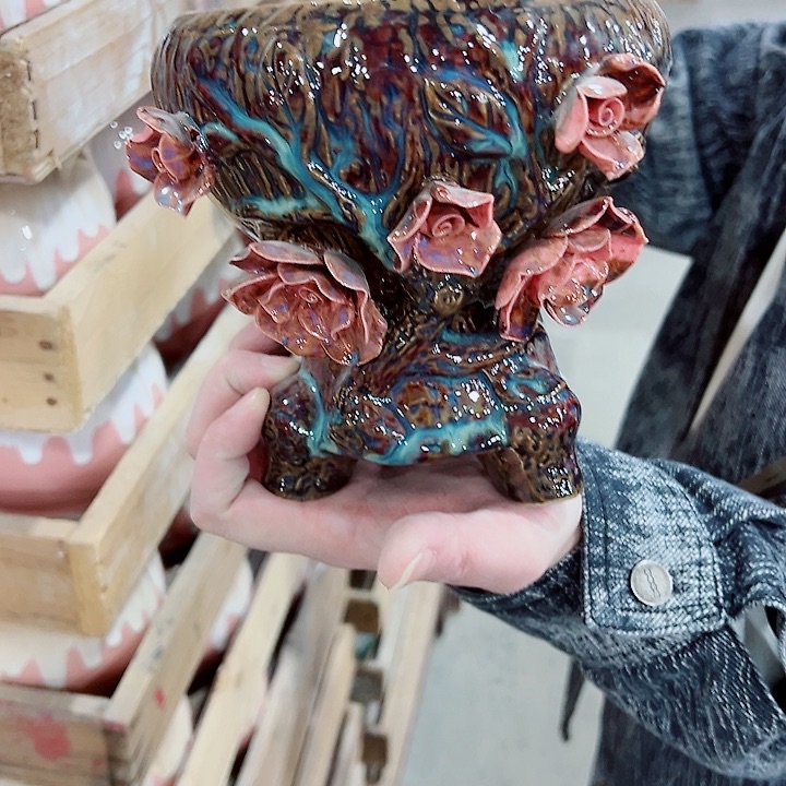 有孔，凑单福利满10元发货陶瓷多肉花盆！