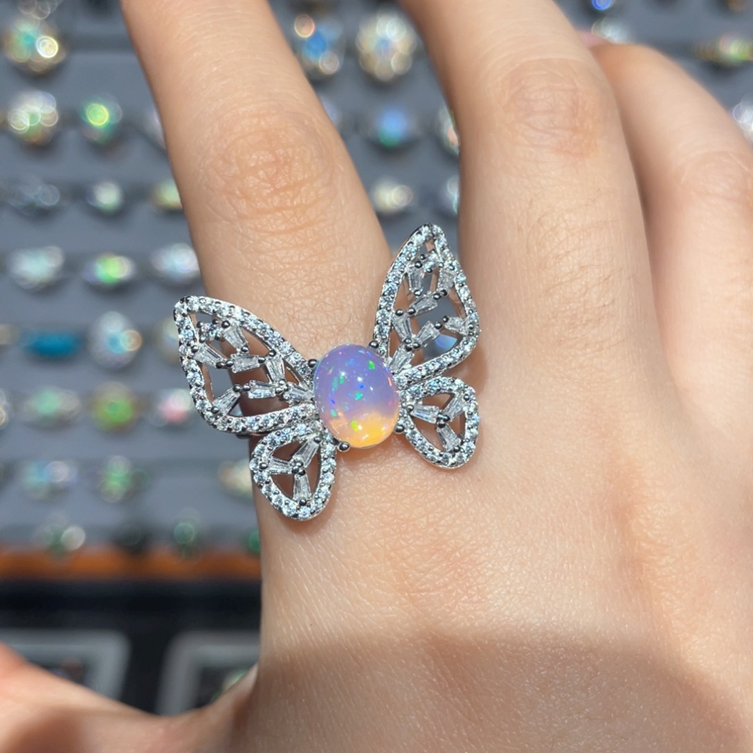 欧泊欧泊戒指银S925镶嵌