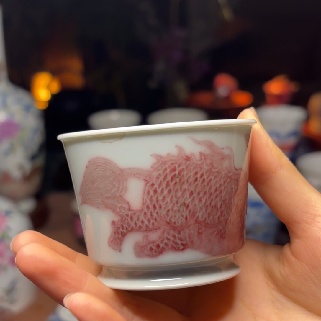 全手工宠粉捡漏釉里红贝贝