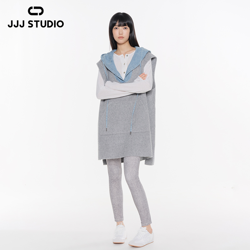 JJJ STUDIO 无袖马夹上衣 配：可拆卸帽子 JLWFA1N240