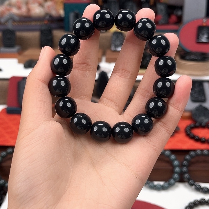 和田玉未镶嵌手链卡14精工老型珠90墨