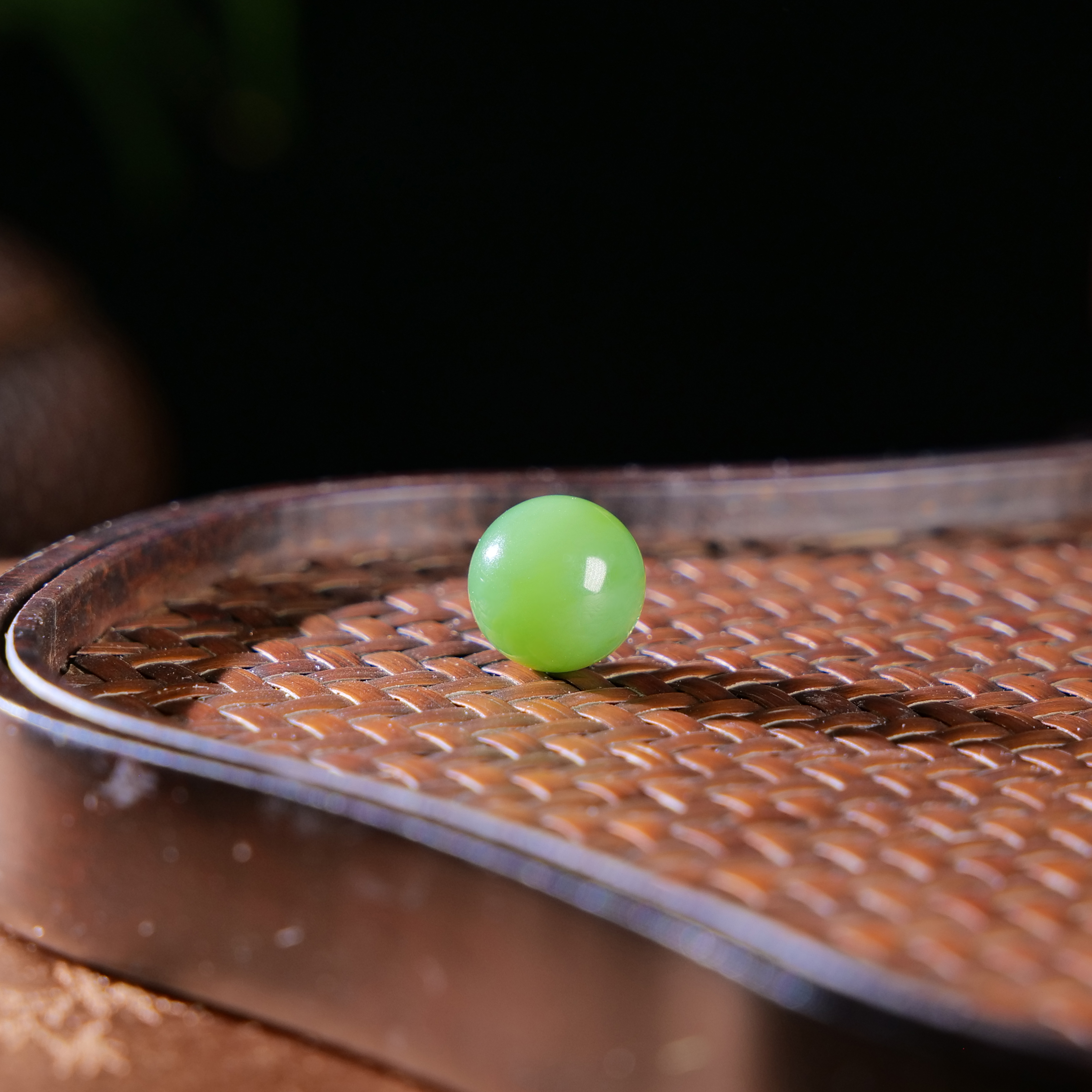 【小雨来了】和田玉12mm碧玉单珠 配珠 DIY配饰 隔珠 多样性发一件