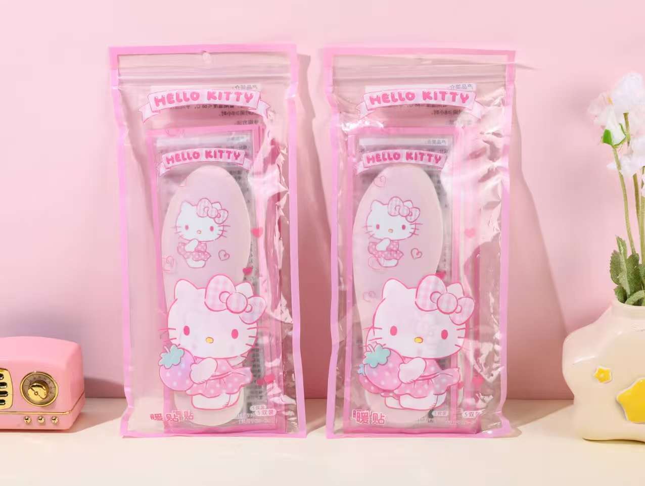 正版三丽鸥Kitty发热鞋垫卡通暖贴一包五副