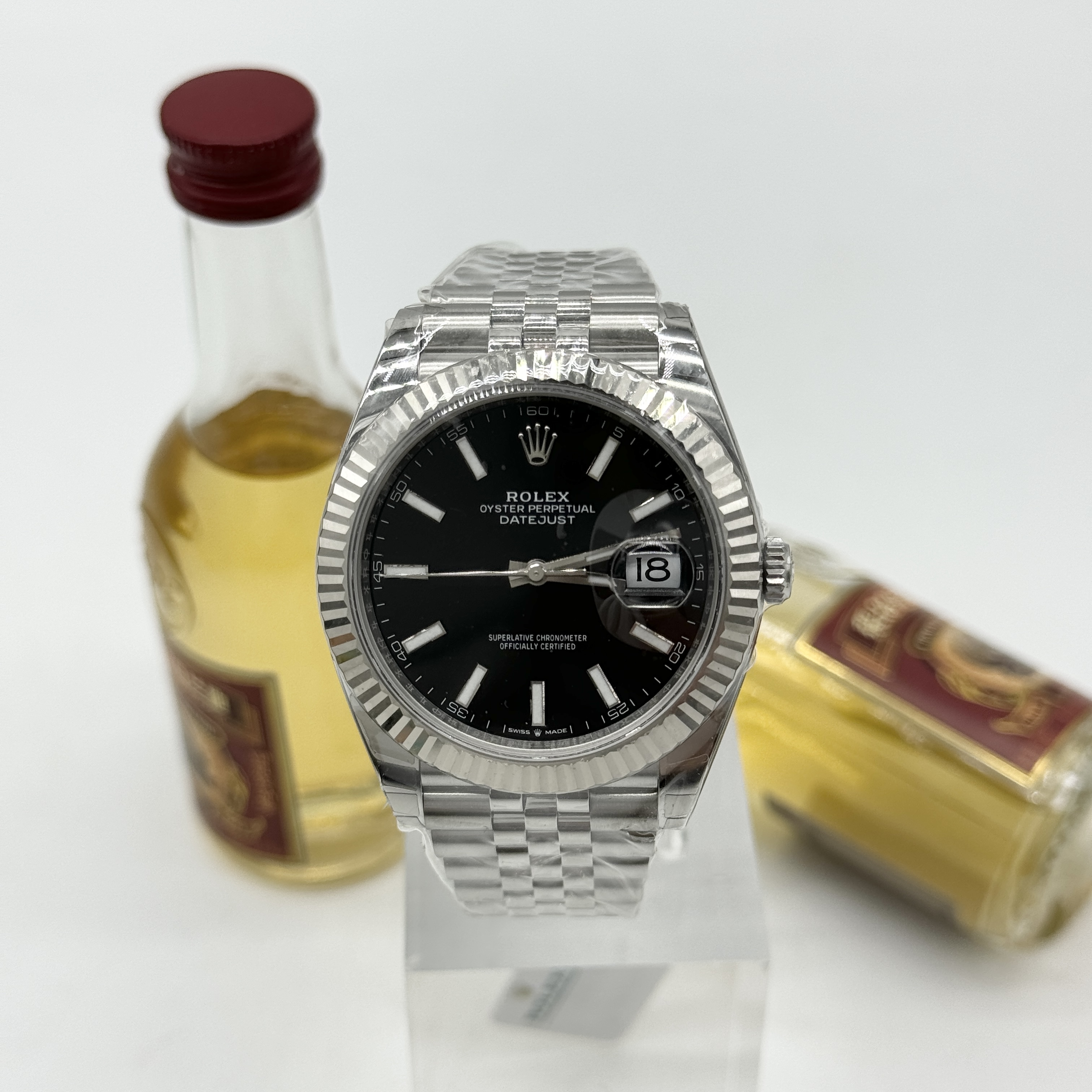 全新未使用 Rolex/劳力士 日志型  自动上链 精钢+白金 41mm 25全