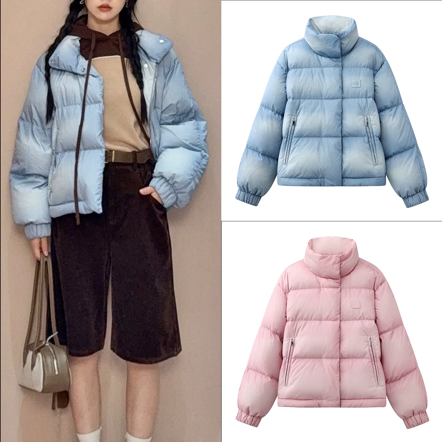 【Z096】2025冬季新款高颜值羽绒新款多巴胺外套女