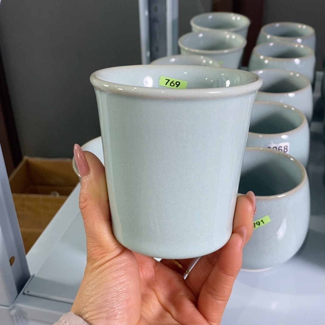 羊*翔769微瑕天青色可乐杯