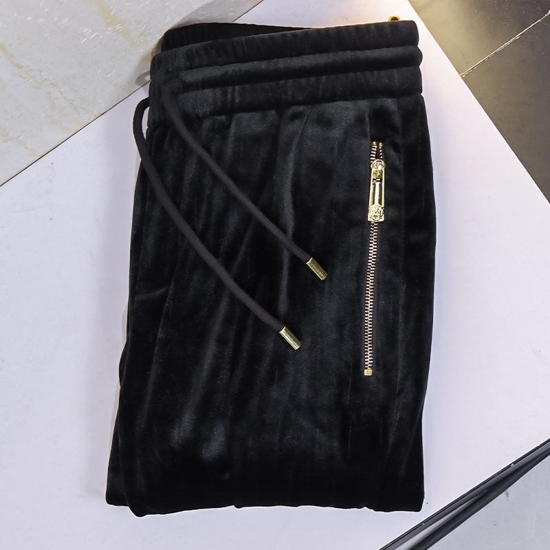 福利宠粉 春秋时尚百搭男士通勤黑色松紧腰弹力束脚休闲卫裤X697