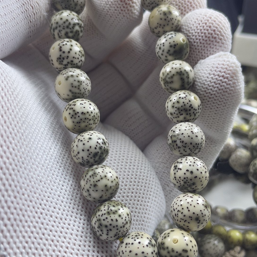 星月菩提手串老料 青花瓷 正圆 