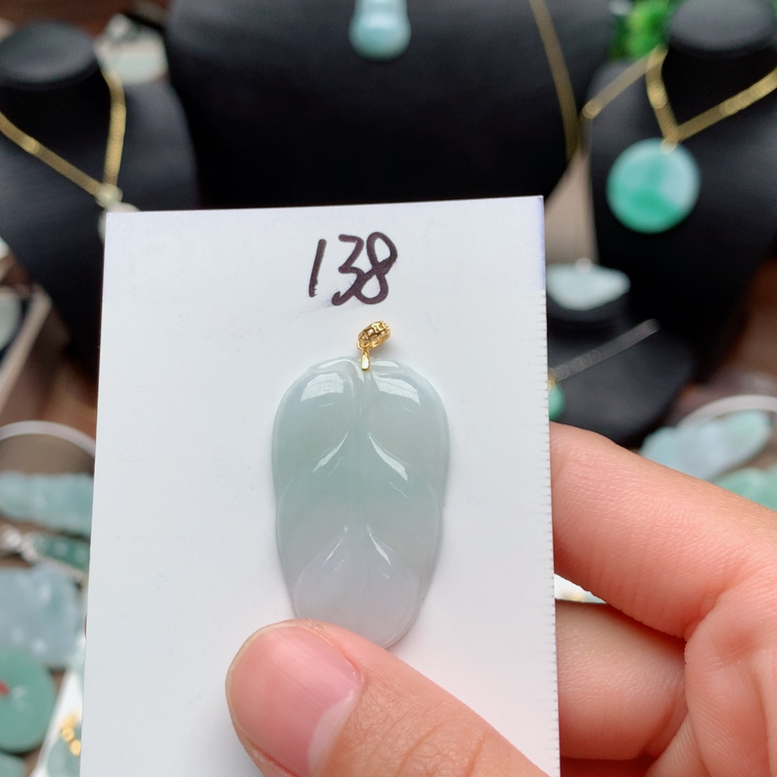 翡翠颈饰银S925镀金镶嵌吊坠