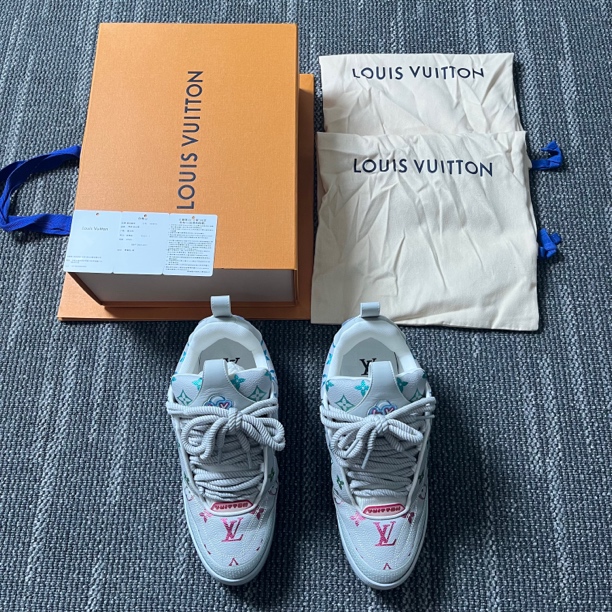 99新 LouisVuitton/路易威登 Trainer彩色三花板鞋/尺码8码/1301