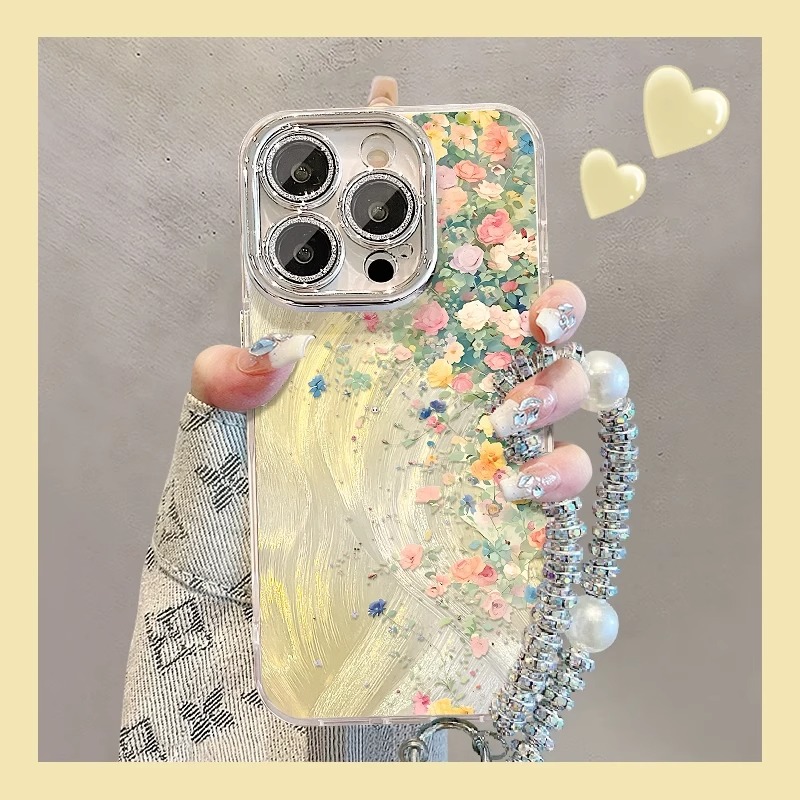 莫奈花墙适用iphone16promax手机壳新款女15por/14镜头全包13防摔