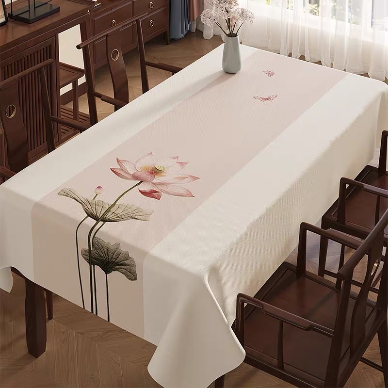 【新中式】桌布防水防油免洗隔热防烫长方餐桌布轻奢高级感茶几台布