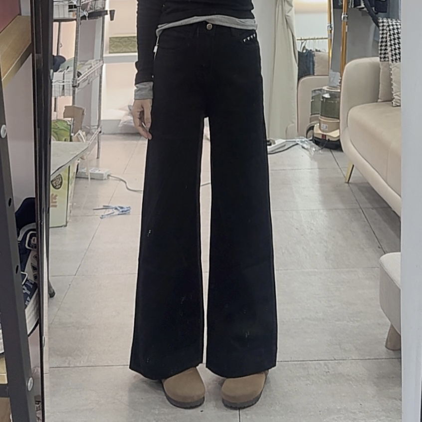 5118新款时尚有弹性牛仔阔腿裤（裤长94左右）