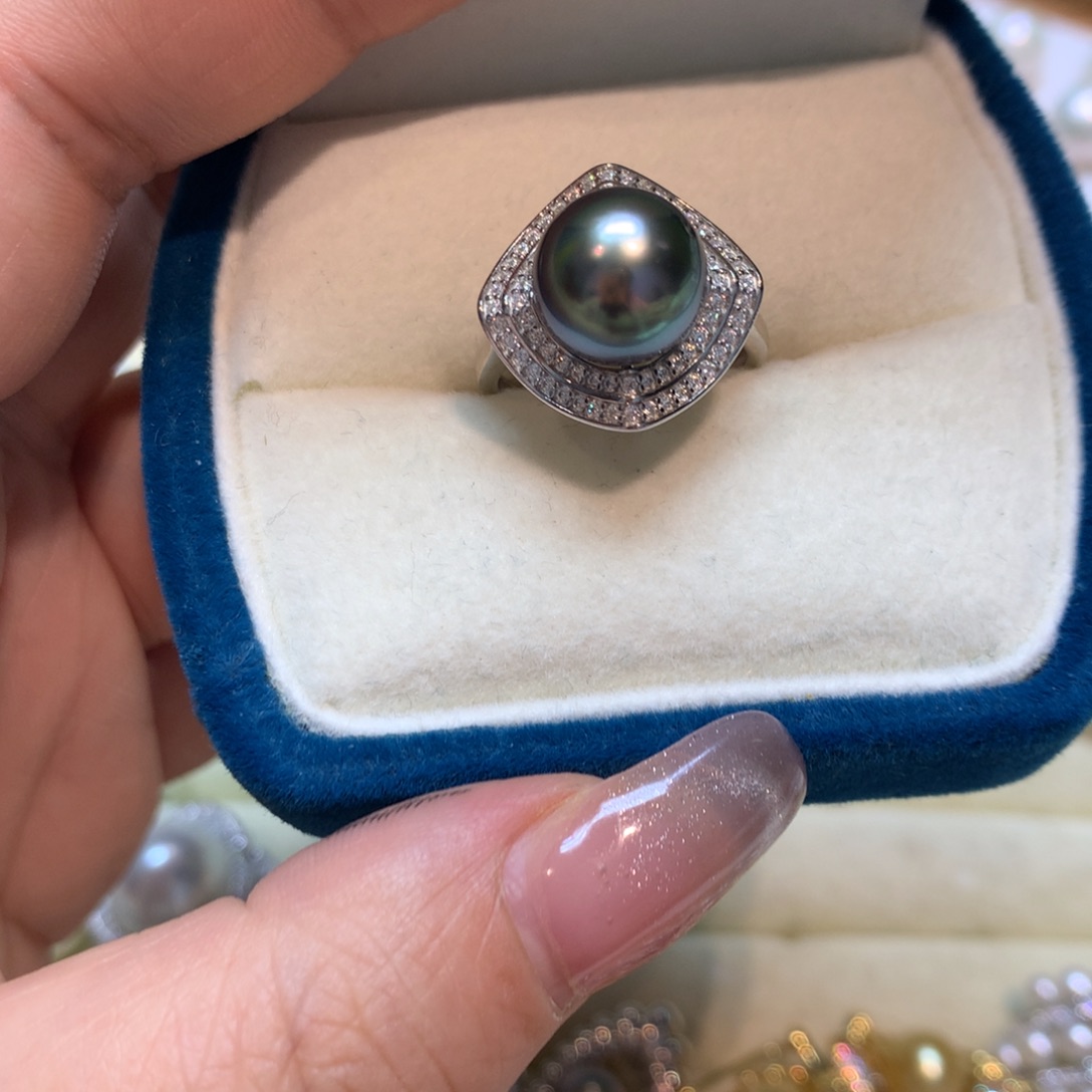 海水珍珠戒指银S925镶嵌
