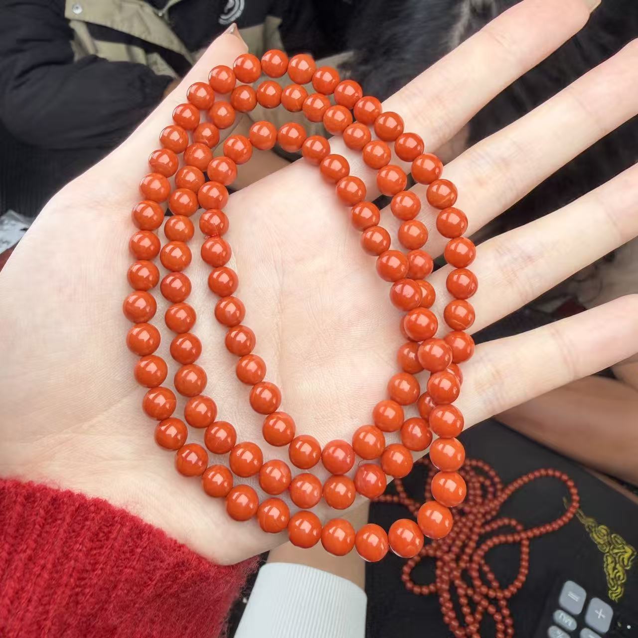 【玉经纶】-201511/HQ51-南红珠链-多样性发其一