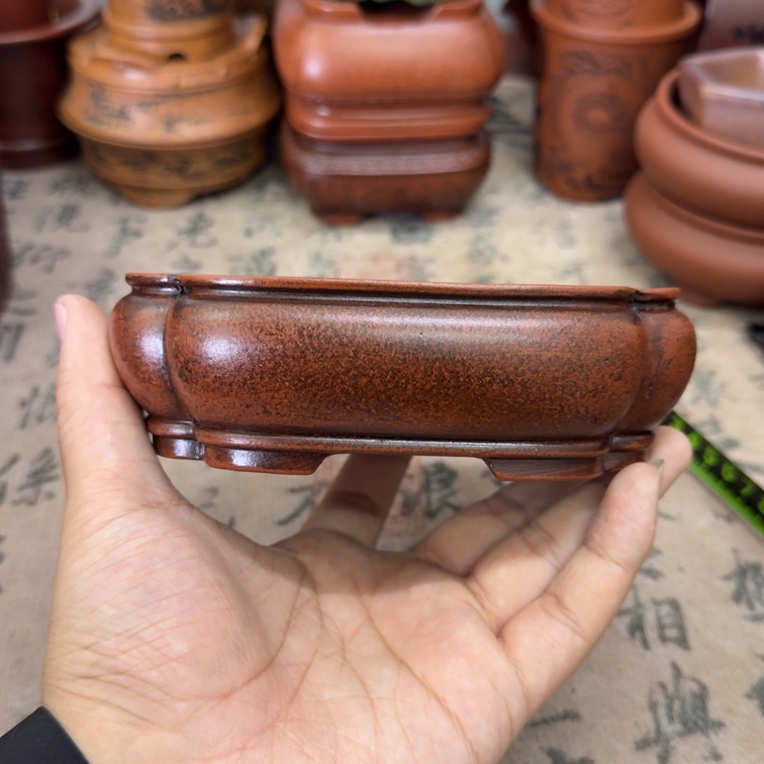 紫砂花盆宜兴紫砂正品12.5x9.5x3.5