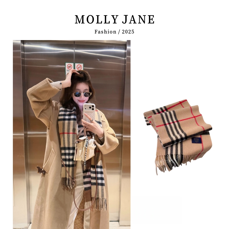 巴巴格子精纺羊毛经典格子气质洋气梭织显瘦双面时尚女围巾WJ-105