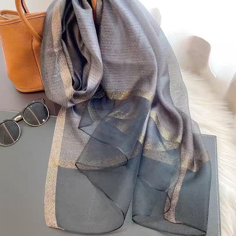 [精致雅灰]新中式国风百搭丝巾丝毛平板70*200（155-A）