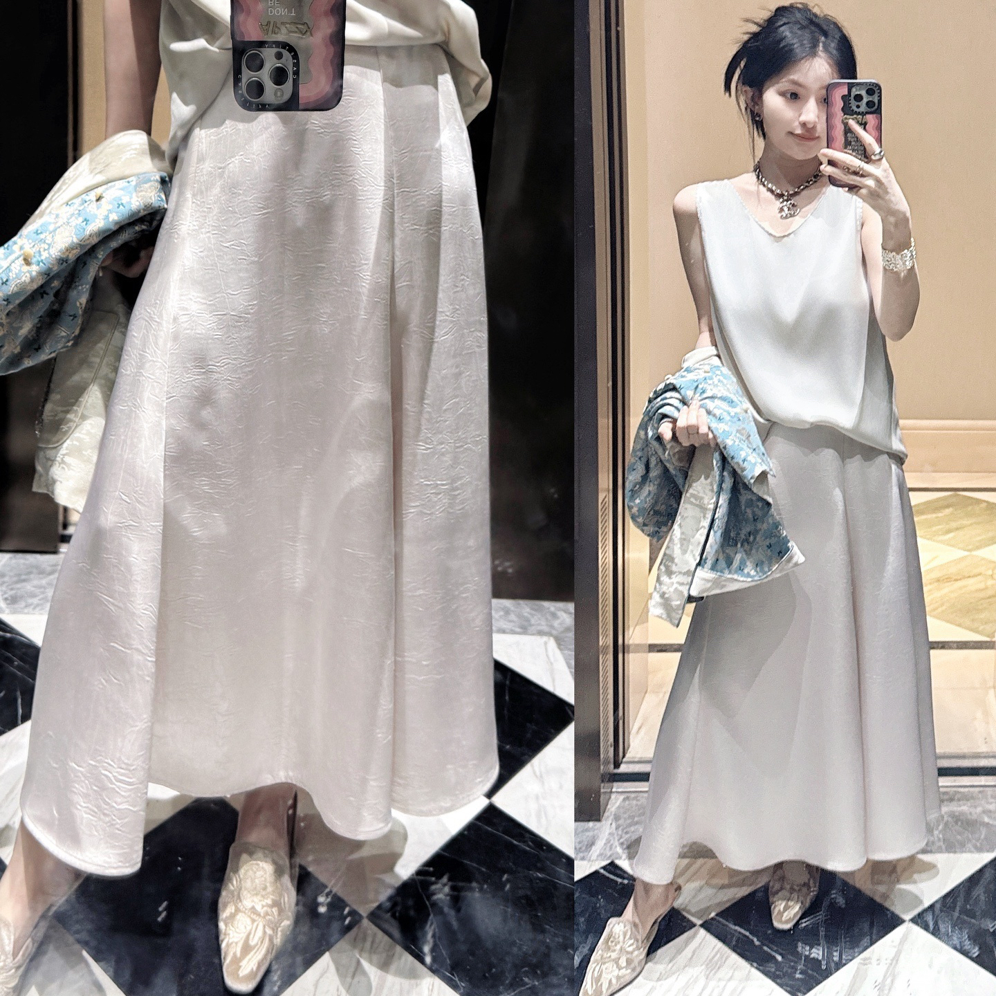 【赵大喜】2.26大上新！月光半裙 | 贵气光泽 獨特纹理 松紧腰.A字摆